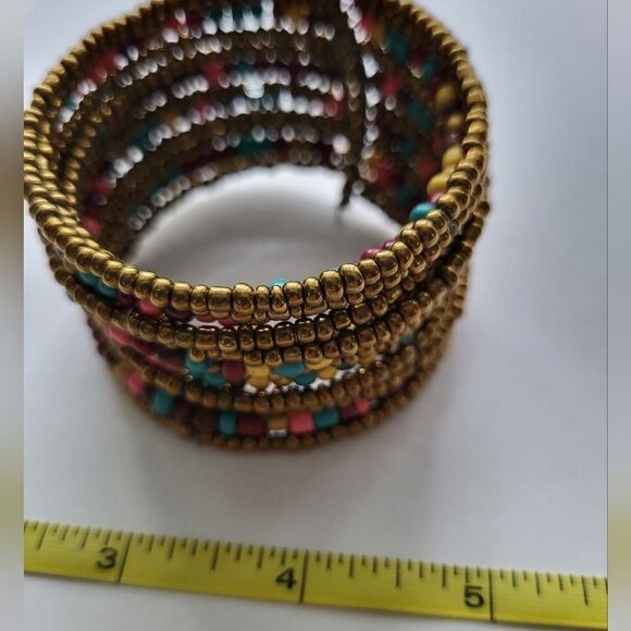 BOHO Beaded  Cuff Bracelet STUNNING 😍 - Picture 3 of 10